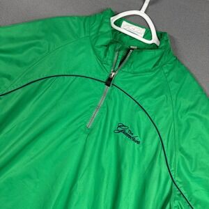 The Greenbrier Windbreaker Pullover Mens XL Green Quarter Zip Short Sleeve Golf